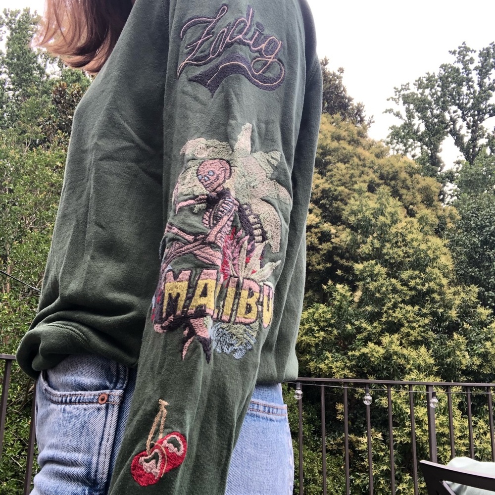 Zadig & Voltaire Green Embroidered Sweater
